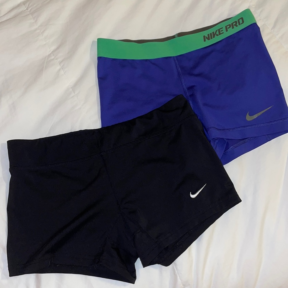 2 Nike Pro spandex shorts